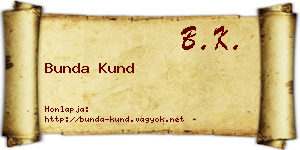 Bunda Kund névjegykártya